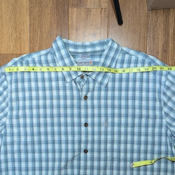 Carhartt Blue and White Casual Button Down Shirt Men's Size 3XL - Picture 8 of 11